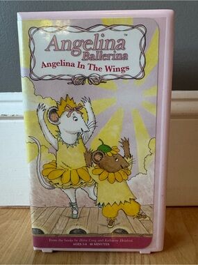Angelina Ballerina In the Wings VHS 2002 Pink Clamshell Tested Working
